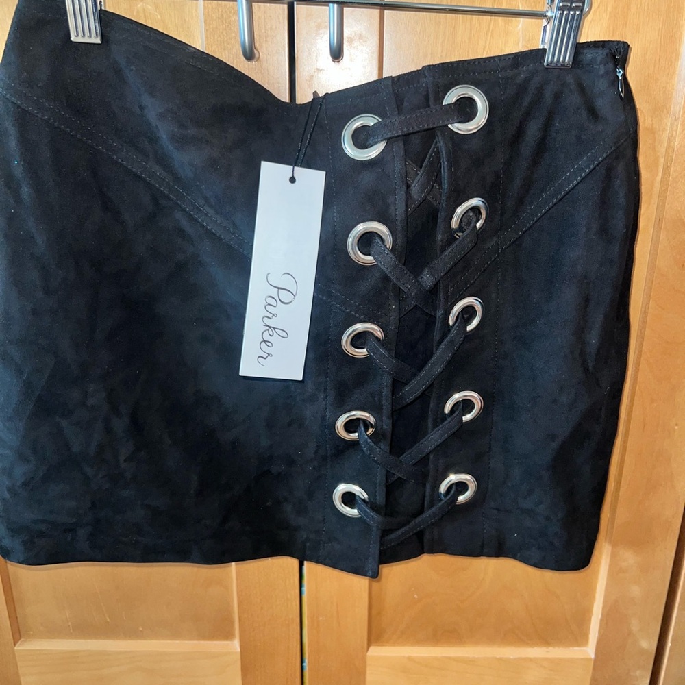 Parker Black Lace-Up Detail